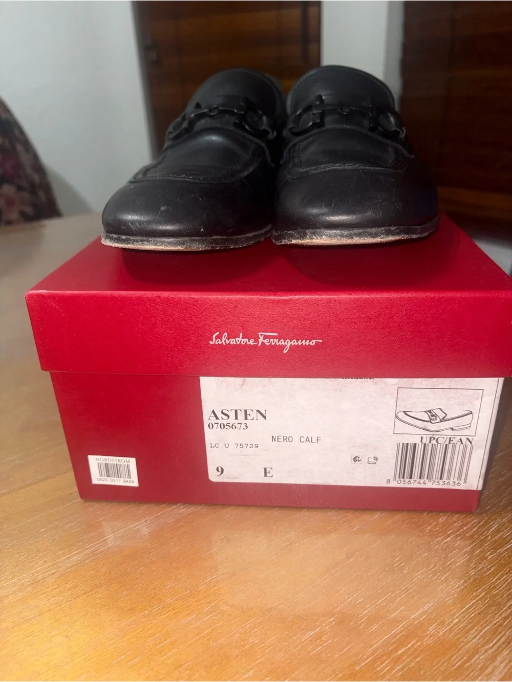 Salvatore Ferragamo Men’s Asten Loafers Size 9 E black leather